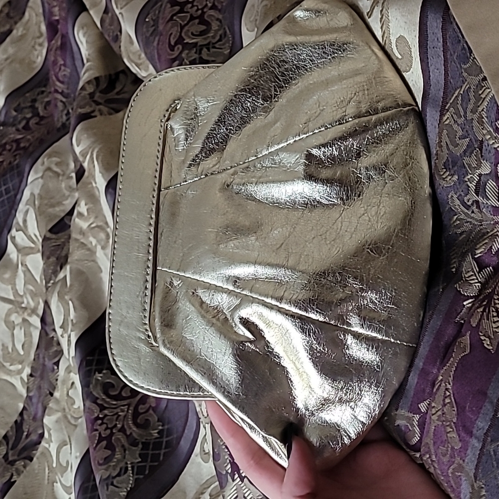 5/$25 Non-branded clutch purse women gold/silver shiny